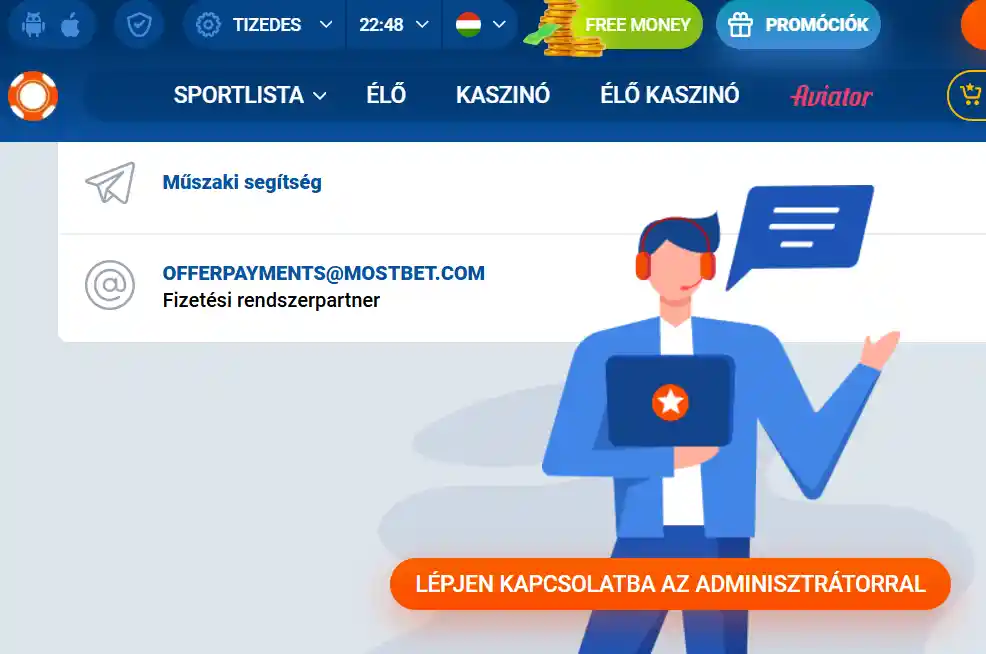 Mostbet ügyfélszolgálat és technikai segítség