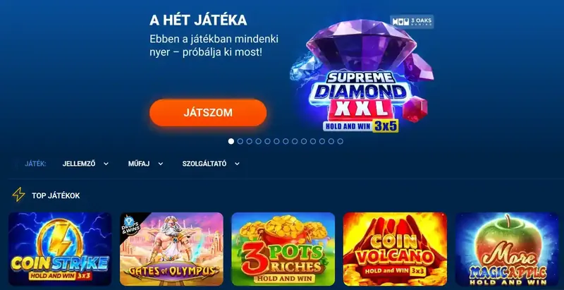 Mostbet kaszinó felület – A hét játéka és TOP játékok
